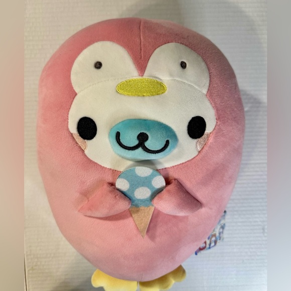 San-x Mamegoma Siro- Goma Mochi Pink Penguin Aquarium Plush Suit 14” NWT - Picture 3 of 6